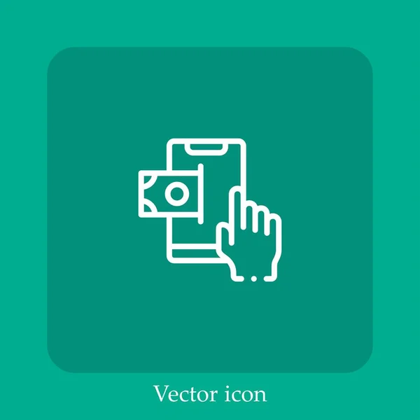 Online Zahlungs Vektor Symbol Lineare Icon Line Mit Editierbarem Strich — Stockvektor