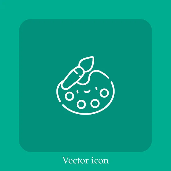 Paint Palette Vector Icon Linear Icon Line Editable Stroke — Stock Vector