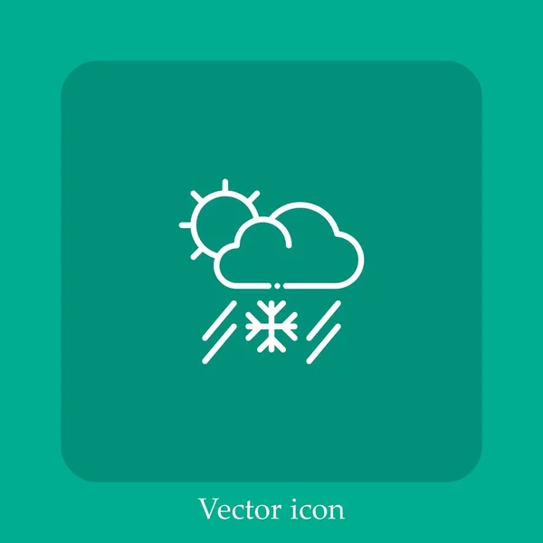 Snowy Vector Icon Linear Icon Line Editable Stroke — Stock Vector