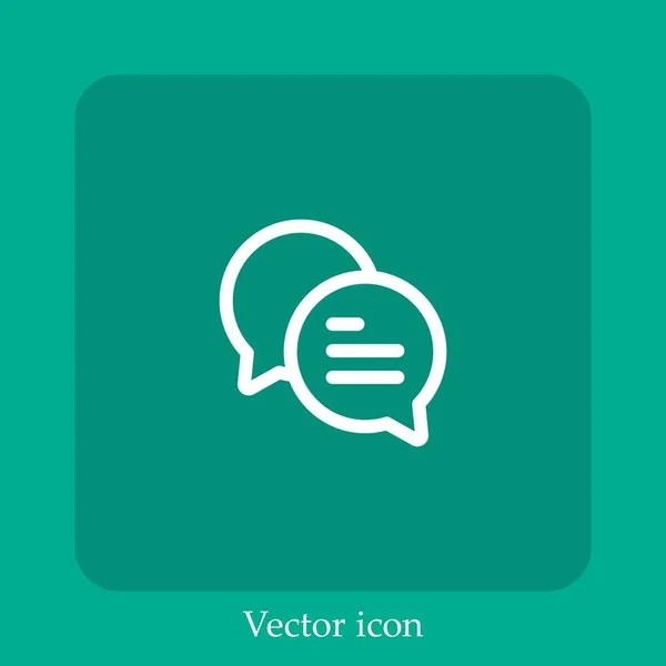 Ícone Vetor Chat Linear Icon Line Com Curso Editável —  Vetores de Stock