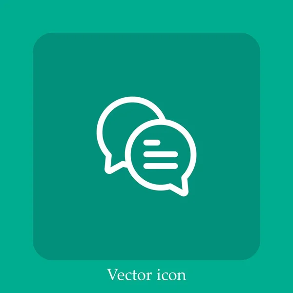 Chat Vector Icon Linear Icon Line Editable Stroke — Stock Vector