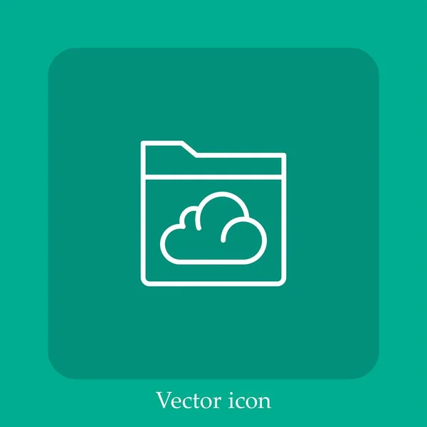 Cloud Vector Icon Linear Icon Line Editable Stroke — Stock Vector