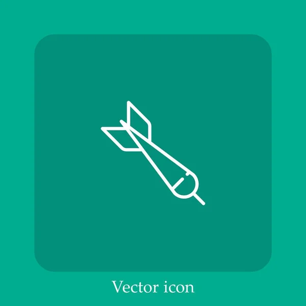 Geneigte Dart Vektor Symbol Lineare Icon Line Mit Editierbarem Strich — Stockvektor