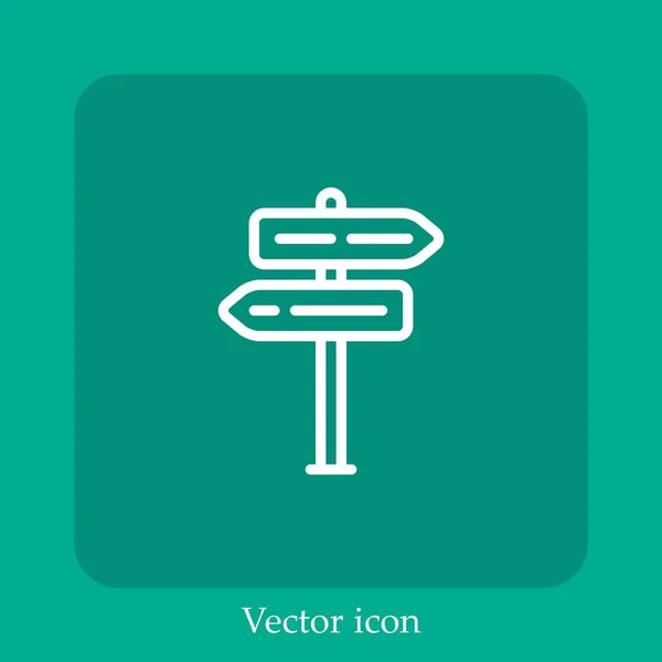 Ícone Vetor Indicação Linear Icon Line Com Curso Editável — Vetor de Stock