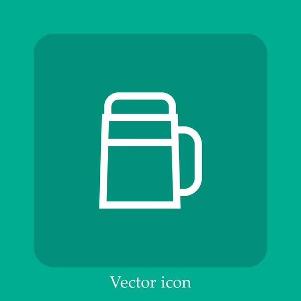 Pot Bière Icône Vectorielle Icône Linéaire Ligne Avec Course Modifiable — Image vectorielle