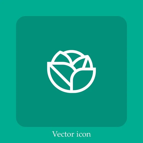 Ícone Vetor Alface Linear Icon Line Com Curso Editável — Vetor de Stock