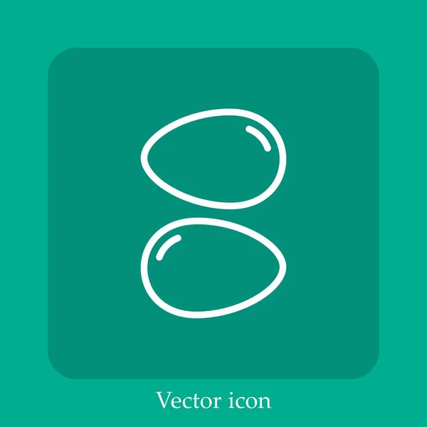 Jordan Almendras Vector Icono Icon Line Lineal Con Carrera Editable — Vector de stock