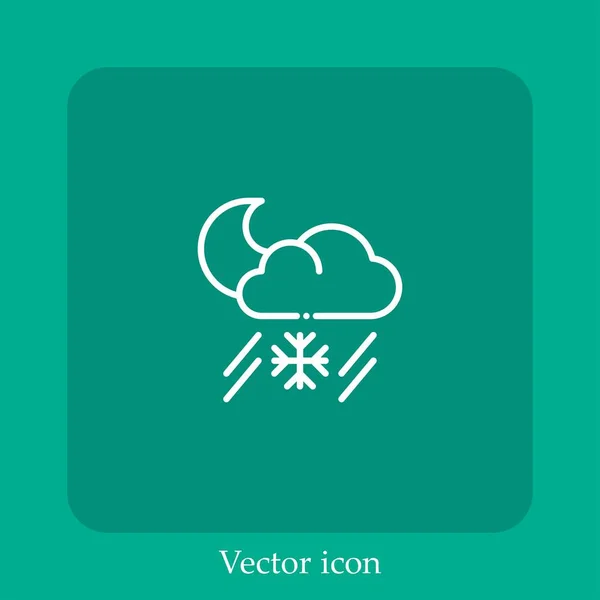 Snowy Vector Icon Linear Icon Line Editable Stroke — Stock Vector