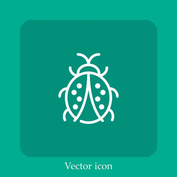 Icono Vector Mariquita Icon Line Lineal Con Carrera Editable — Archivo Imágenes Vectoriales