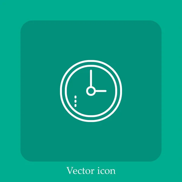 Wanduhr Vektor Symbol Lineare Icon Line Mit Editierbarem Strich — Stockvektor