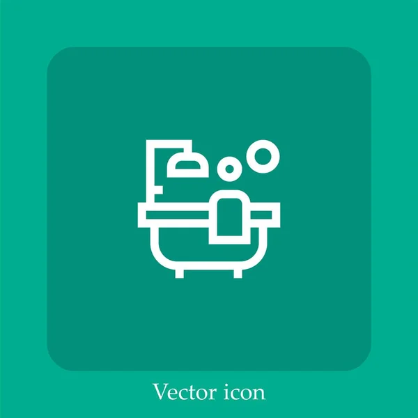 Badewannen Vektor Symbol Lineare Icon Line Mit Editierbarem Strich — Stockvektor