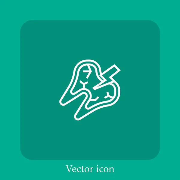 Icone Vectorielle Caries Icône Linéaire Ligne Avec Course Modifiable — Image vectorielle