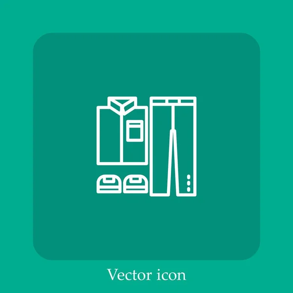 Roupa Ícone Vetor Linear Icon Line Com Curso Editável — Vetor de Stock