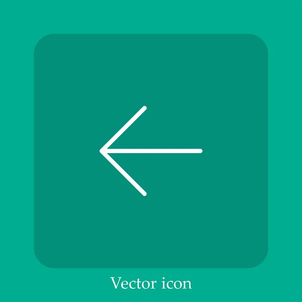 Ícone Vetor Seta Esquerda Linear Icon Line Com Curso Editável — Vetor de Stock