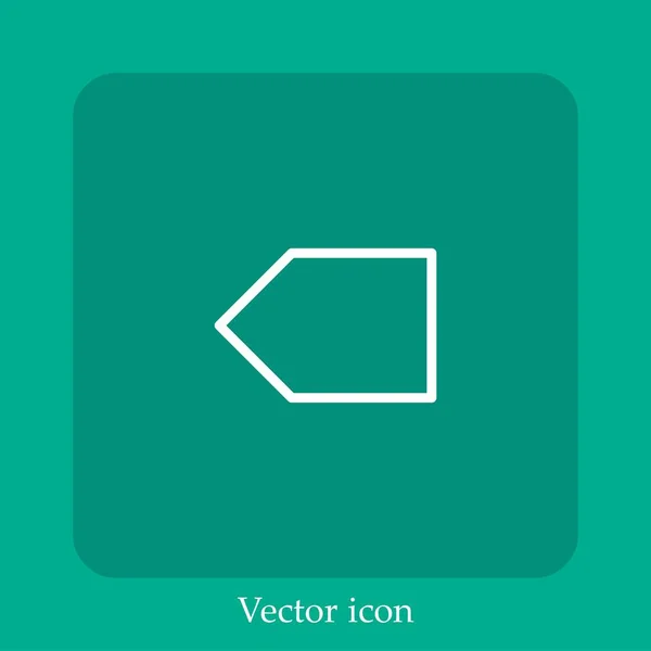 Flecha Izquierda Icono Vectorial Icon Line Lineal Con Carrera Editable — Vector de stock