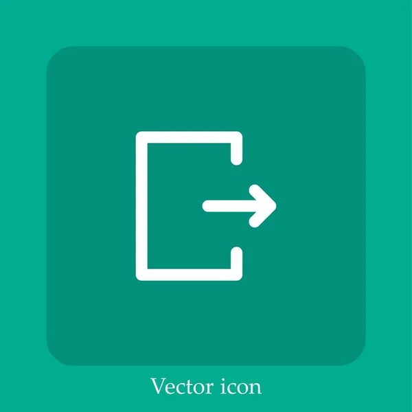 Ícone Vetorial Saída Linear Icon Line Com Curso Editável — Vetor de Stock