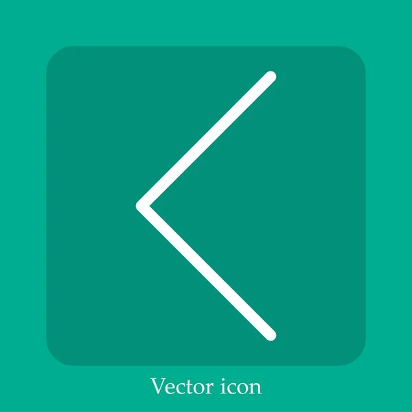 Icône Vectorielle Gauche Chevron Icône Linéaire Ligne Avec Trait Modifiable — Image vectorielle