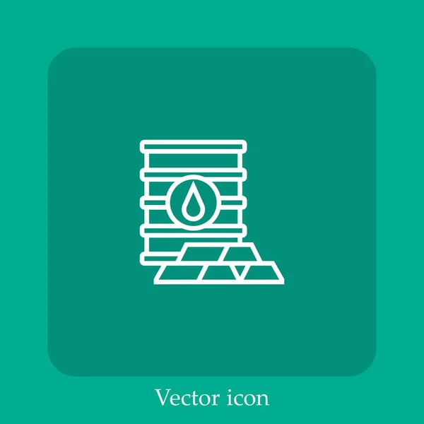 Ícone Vetor Ouro Linear Icon Line Com Curso Editável — Vetor de Stock