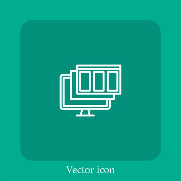 Niveaux Icône Vectorielle Icône Linéaire Ligne Avec Course Modifiable — Image vectorielle