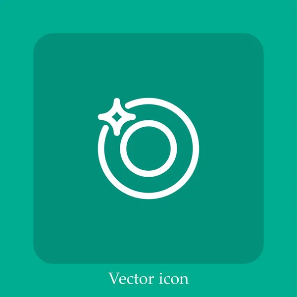 Placa Vector Icono Lineal Icon Line Con Carrera Editable — Vector de stock