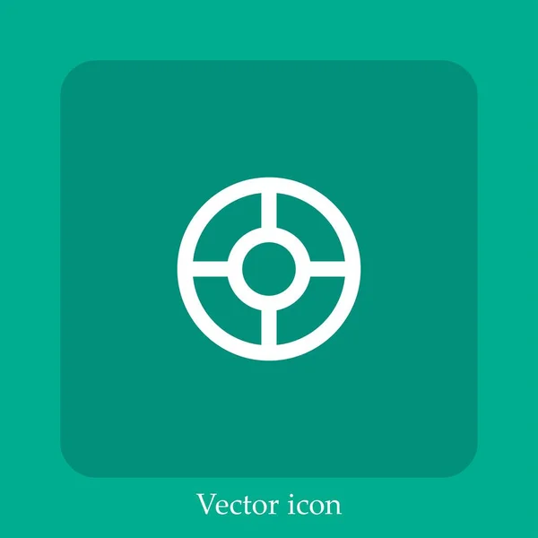 Lifesaver Vector Icon Linear Icon Line Editable Stroke — Stock Vector