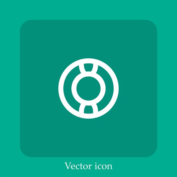 Salvavidas Icono Vector Icon Line Lineal Con Carrera Editable — Vector de stock