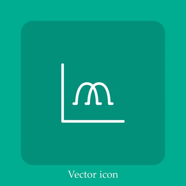 Línea Gráfico Vector Icono Icon Line Lineal Con Carrera Editable — Vector de stock
