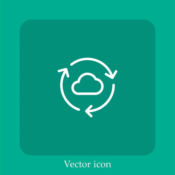 Synchronisieren Vektorsymbol Lineare Icon Line Mit Editierbarem Strich — Stockvektor