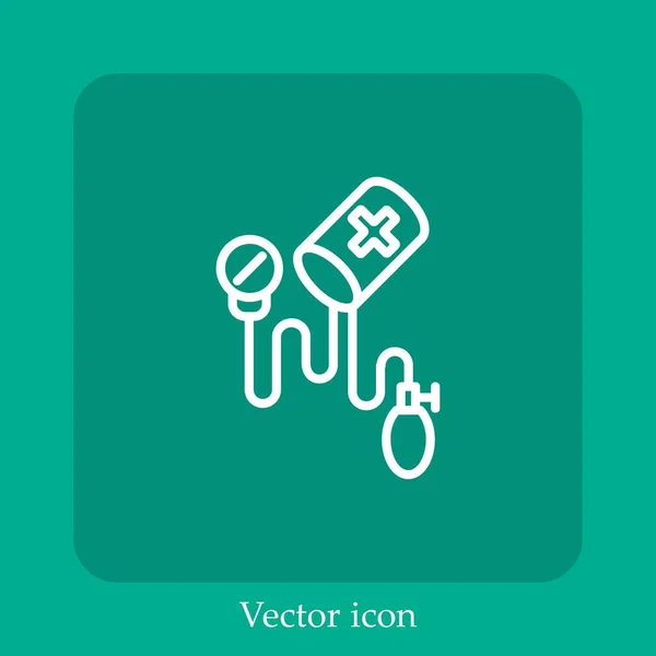Icono Vector Tensiómetro Icon Line Lineal Con Carrera Editable — Archivo Imágenes Vectoriales