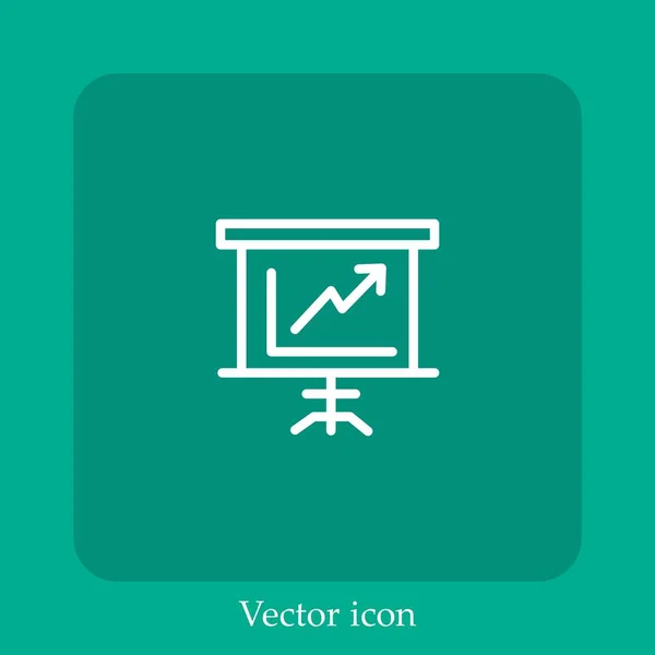 Liniendiagramm Vektorsymbol Lineare Symbol Linie Mit Editierbarem Strich — Stockvektor