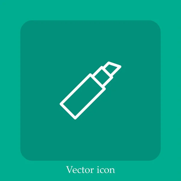 Ícone Vetor Batom Linear Icon Line Com Curso Editável — Vetor de Stock