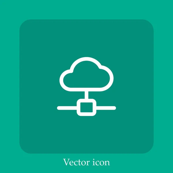 Cloud Network Vector Icon Linear Icon Line Editable Stroke — Vector de stock