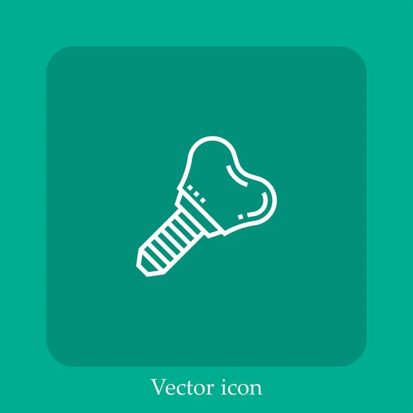Icono Del Vector Dental Icon Line Lineal Con Carrera Editable — Vector de stock