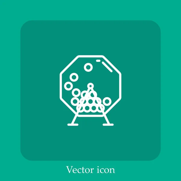 Máquina Lotería Icono Vectorial Icon Line Lineal Con Carrera Editable — Vector de stock