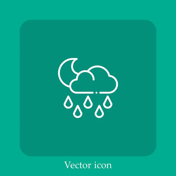 Rainy Vektor Icon Lineare Icon Line Mit Editierbarem Strich — Stockvektor