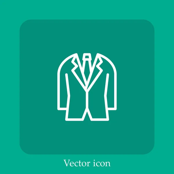 Men Suit Vector Icon Linear Icon Line Editable Stroke — Stock Vector