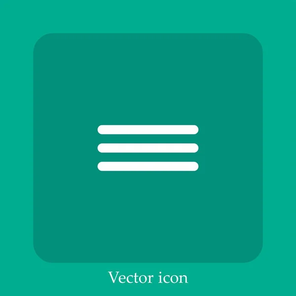 Icono Vector Menú Icono Lineal Línea Con Carrera Editable — Vector de stock