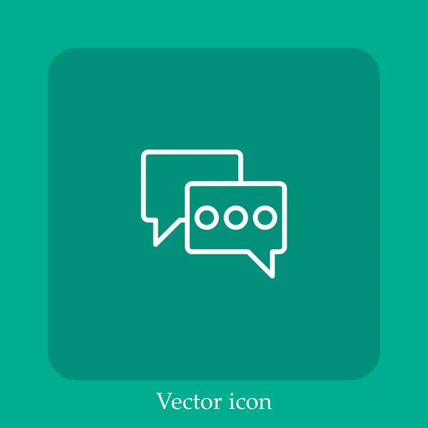 Chat Bubble Vector Icon Lineare Icon Line Mit Editierbarem Strich — Stockvektor