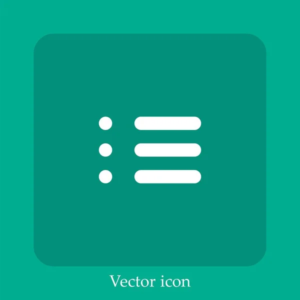 Ícone Vetor Menu Linear Icon Line Com Curso Editável — Vetor de Stock