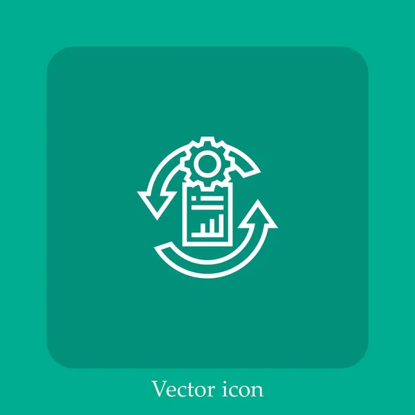 Icono Vector Recuperación Datos Icon Line Lineal Con Carrera Editable — Vector de stock