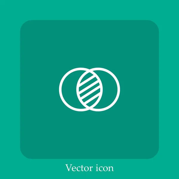 Merging Vector Icon Linear Icon Line Editable Stroke — Stock Vector