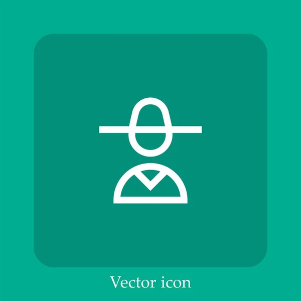 Ikon Orang Mexican Vector Linear Icon Line Dengan Coretan Yang - Stok Vektor