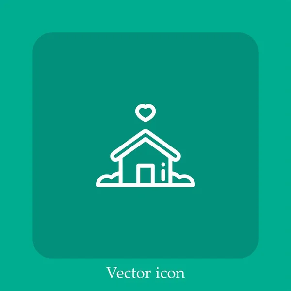 Home Vetor Ícone Linear Icon Line Com Curso Editável — Vetor de Stock