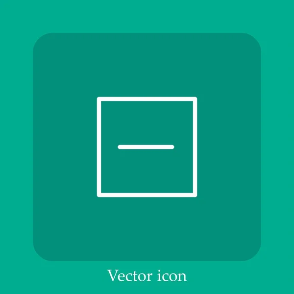 Menos Icono Vectorial Icono Lineal Línea Con Carrera Editable — Vector de stock