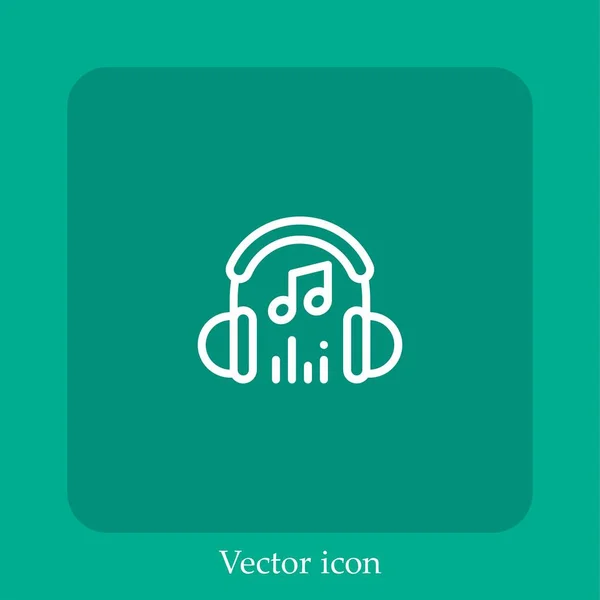 Icono Vector Música Icon Line Lineal Con Carrera Editable — Vector de stock