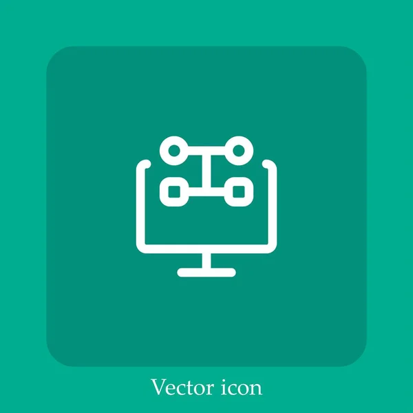 Icono Vector Lenguaje Programación Icon Line Lineal Con Carrera Editable — Archivo Imágenes Vectoriales