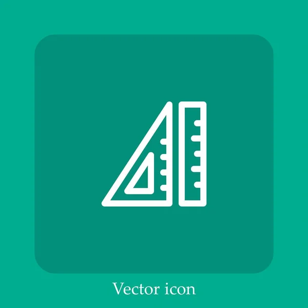 Regla Icono Vectorial Icono Lineal Línea Con Carrera Editable — Vector de stock