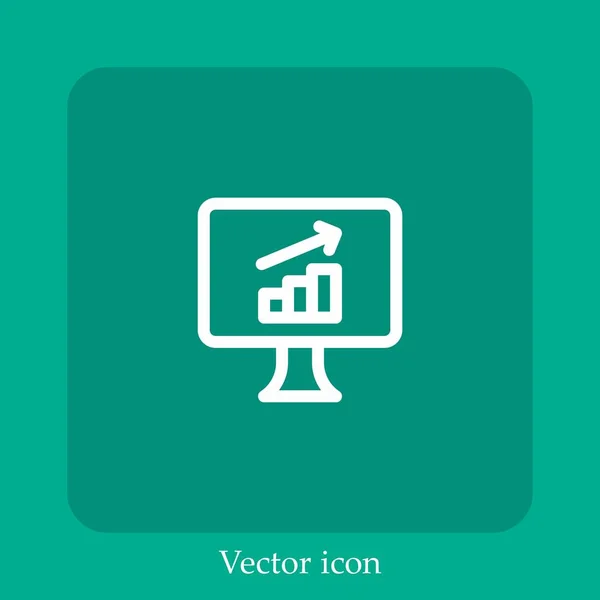 Icône Vectorielle Analytique Icône Linéaire Ligne Avec Course Modifiable — Image vectorielle