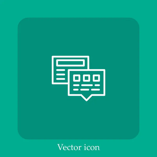 Chat Bubble Vector Icon Lineare Icon Line Mit Editierbarem Strich — Stockvektor