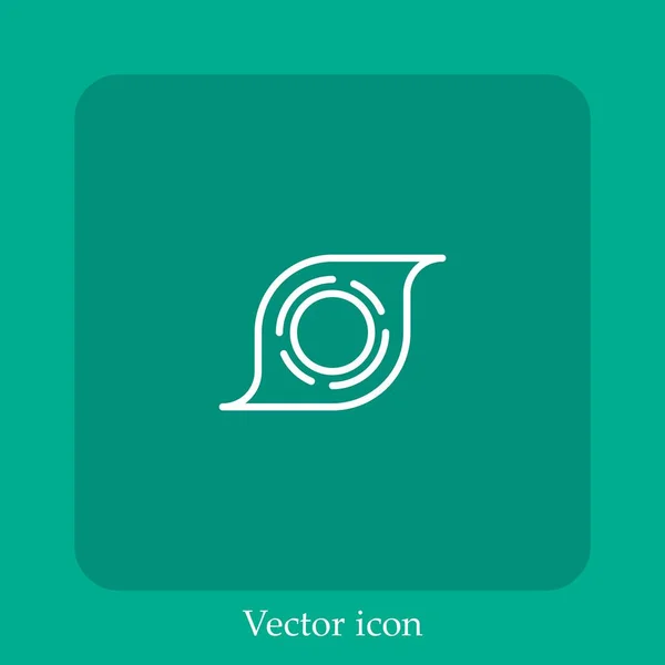 Ícone Vetor Ciclone Linear Icon Line Com Curso Editável — Vetor de Stock